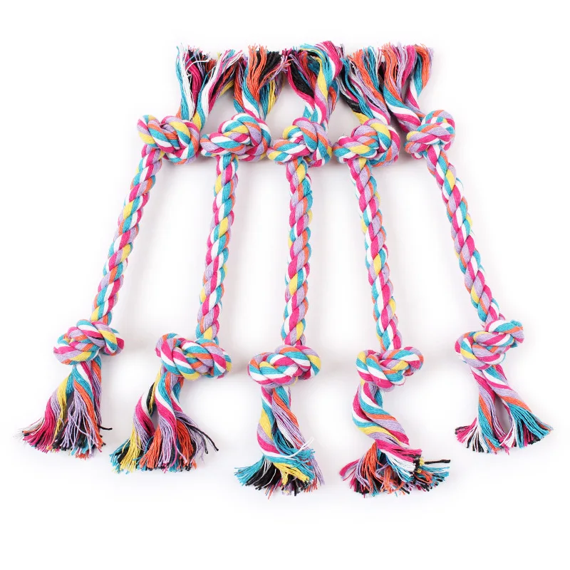 16CM Pet Dog Toy Colorful Double Knot Ropes Durable Chew Toys Molar Tool | Дом и сад