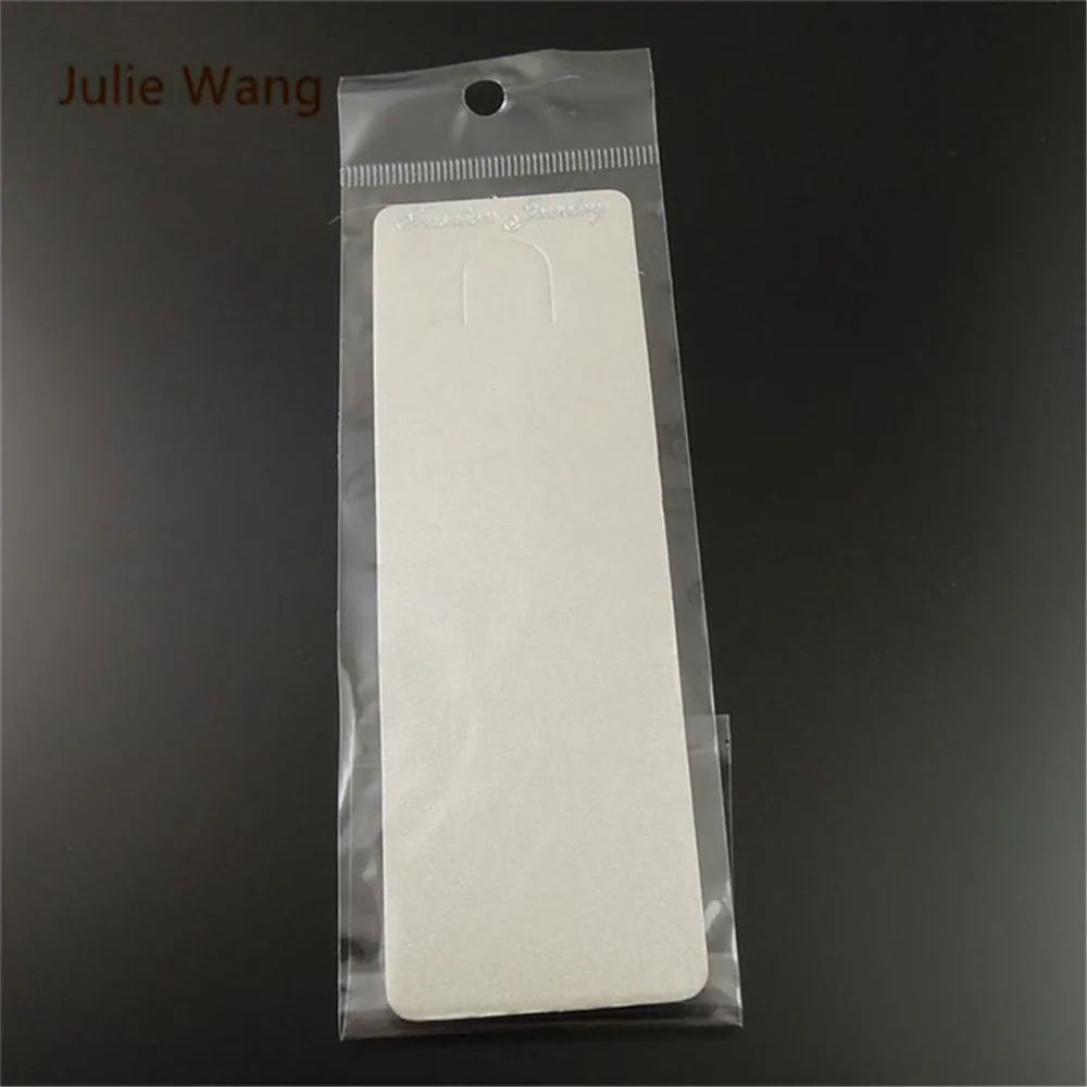JulieWang 100PCS White Paper Card +Plastic Bag Neckalce Jewelry Display Gift Candy Cupcake Brand Price Fashion | Украшения и