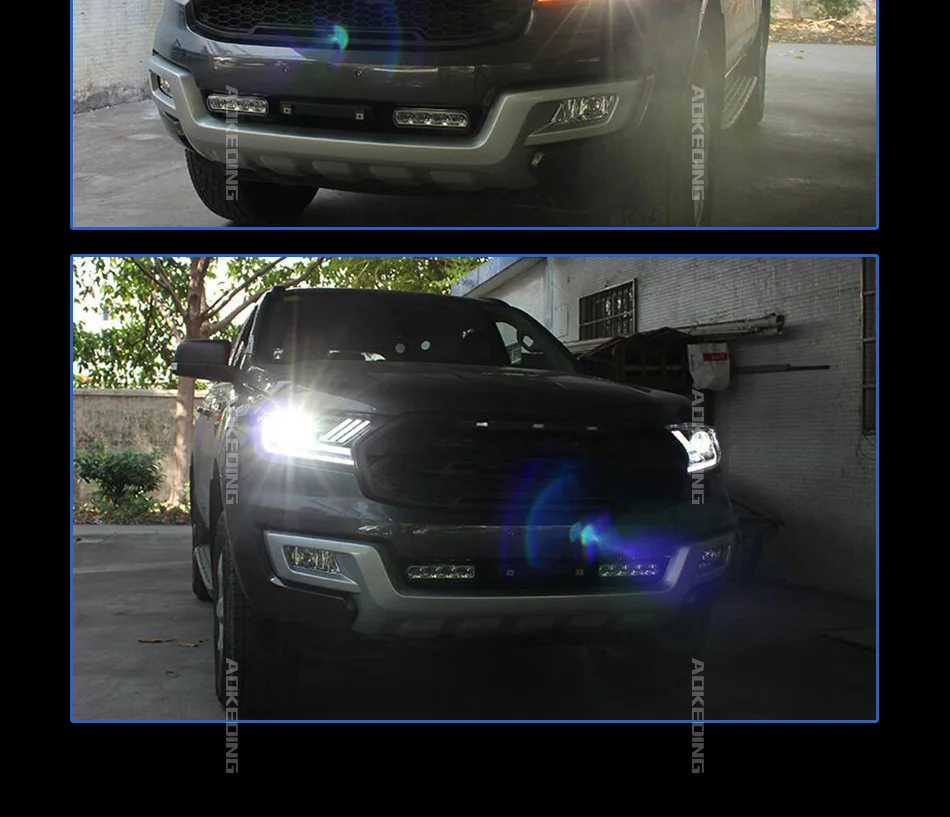 AKD автомобильные стильные фары для Ford Ranger Everest- Mustang фары светодиодный ходовые огни биксеноновые фары противотуманные фары