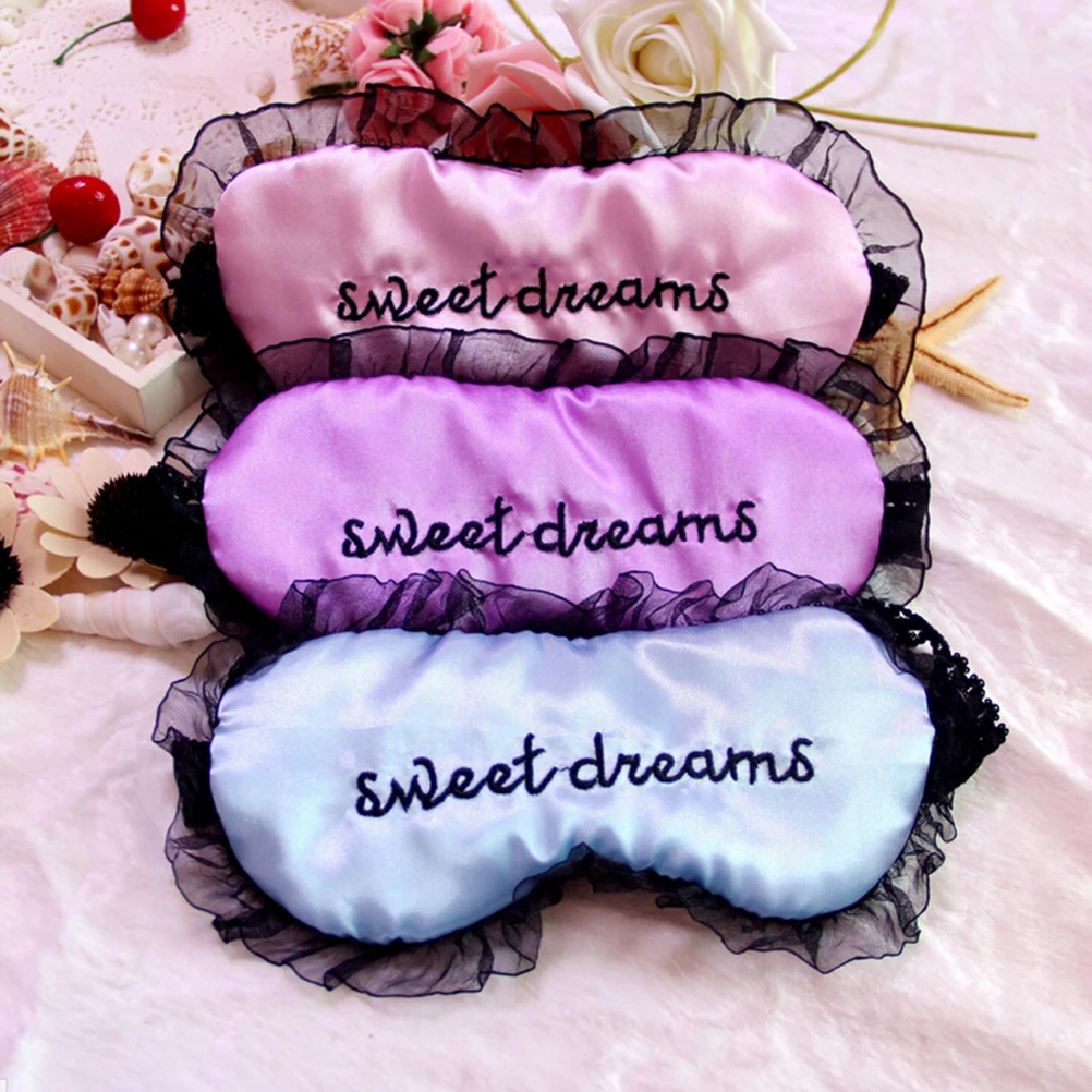 

1PC Travel Duplex Silk Sleeping Eye Mask Sexy Eye Shade Black Mask Bandage on Eyes for Sleeping Emotion Sleep Mask