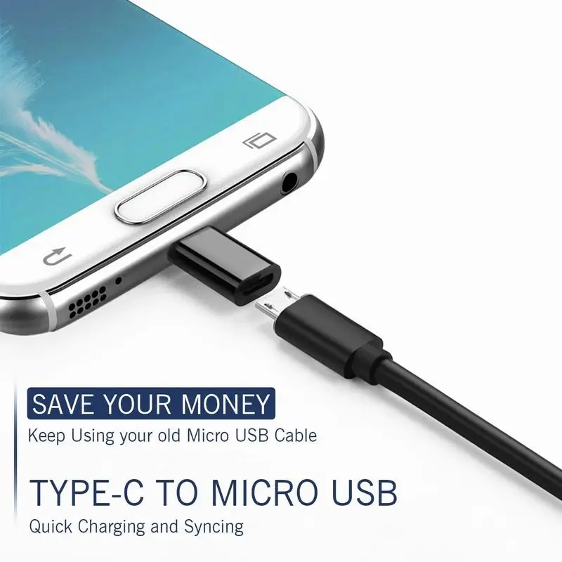 Hsmeilleur Micro USB адаптер Type C для преобразования быстрой зарядки Samsung S9 S8 Note 8 Oneplus 6 5 Macbook