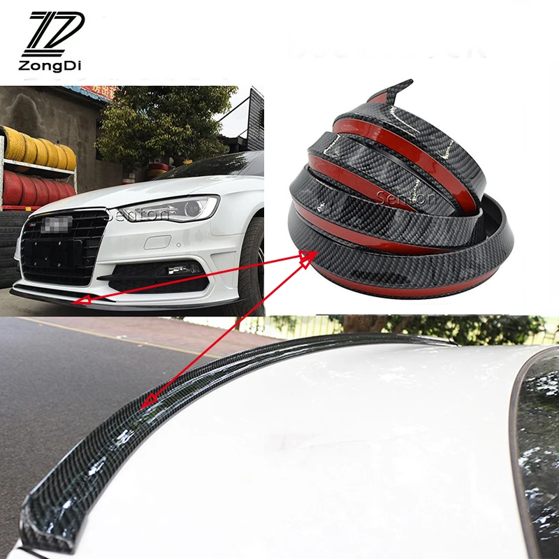 

ZD автомобильный бампер из углеродного волокна защитные Спойлеры для Renault Megane 2 3 Duster VW Touran Passat B6 Golf 7 T5 T4 Fiat 500