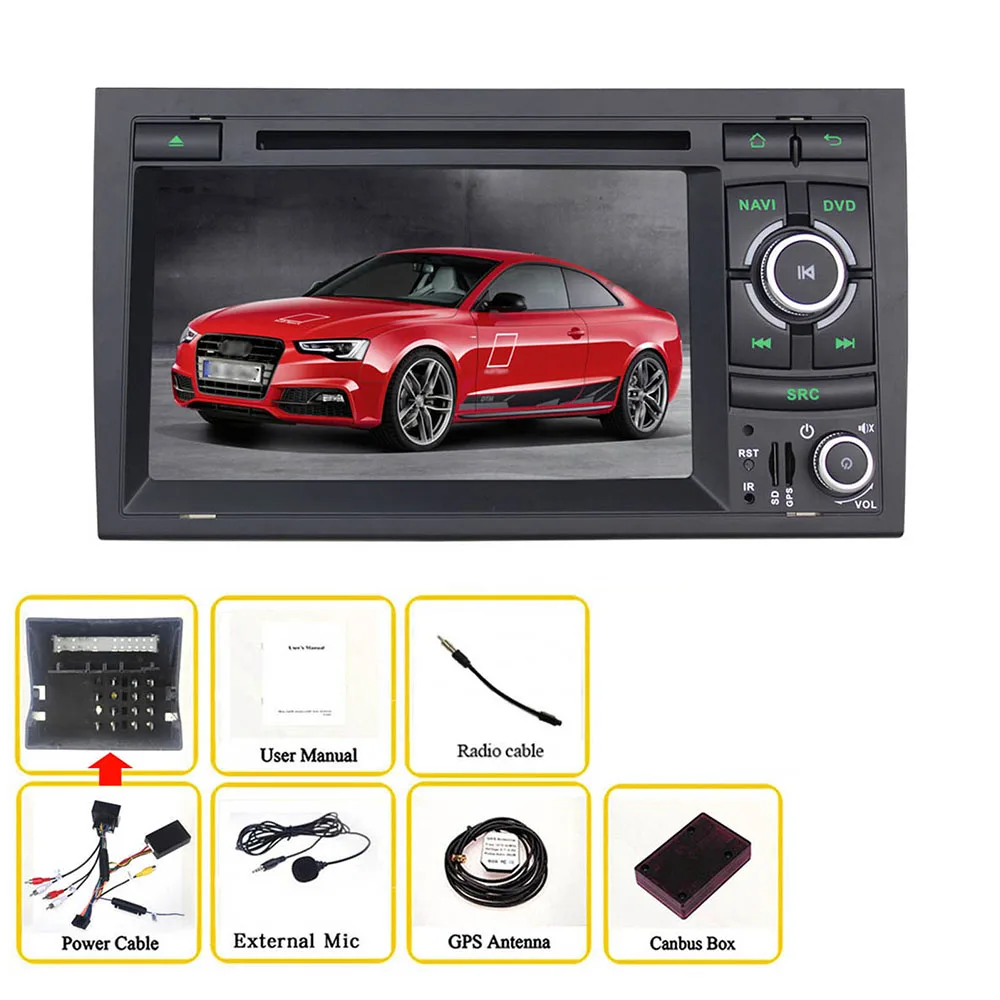 7-дюймовый автомобильный DVD-плеер GPS-навигация радио аудио для Audi A4