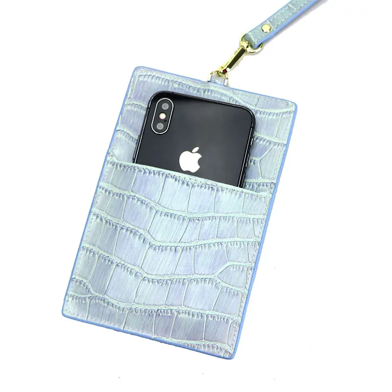 light blue Индивидуальный Чехол-кошелек для мобильного телефона с рисунком крокодила и инициалами, чехол для кредитных карт - Цвет: light blue
