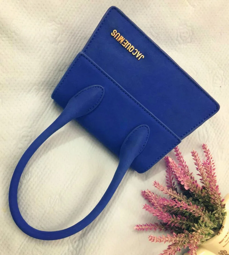 Blue Medium Женские сумки JACQUEMUS, мини-сумка-мессенджер из искусственной кожи, женская сумка через плечо, женская сумка, аксессуары, сумка-тоут, украшения, небольшой лоскут - Цвет: Blue Medium