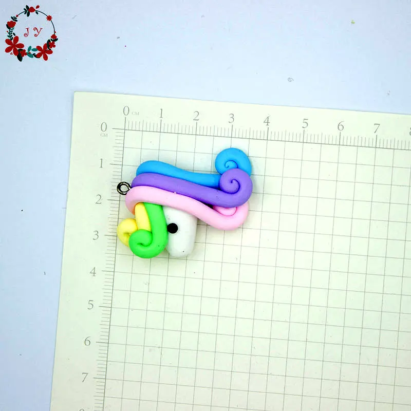 30 шт. единороги из полимерной глины ручной работы Кабошоны с глазком винт DIY