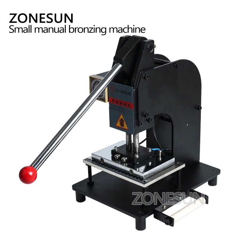 ZONESUN 10*15 см большая ручная машина для тиснения логотипа кожи бумаги горячего