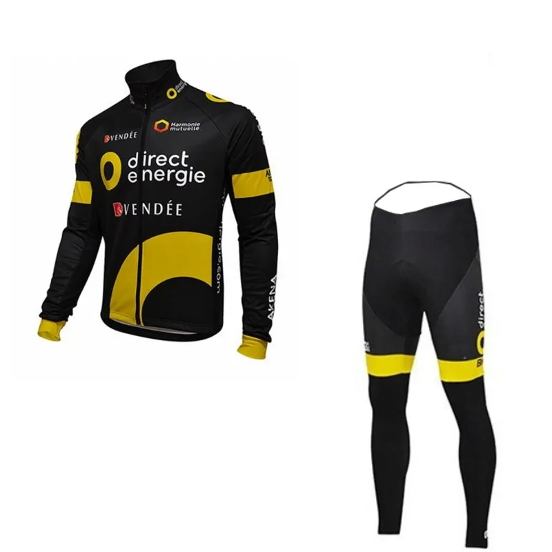 Трикотажные изделия pro tour team Direct Energie с длинным рукавом зимний солнцезащитный