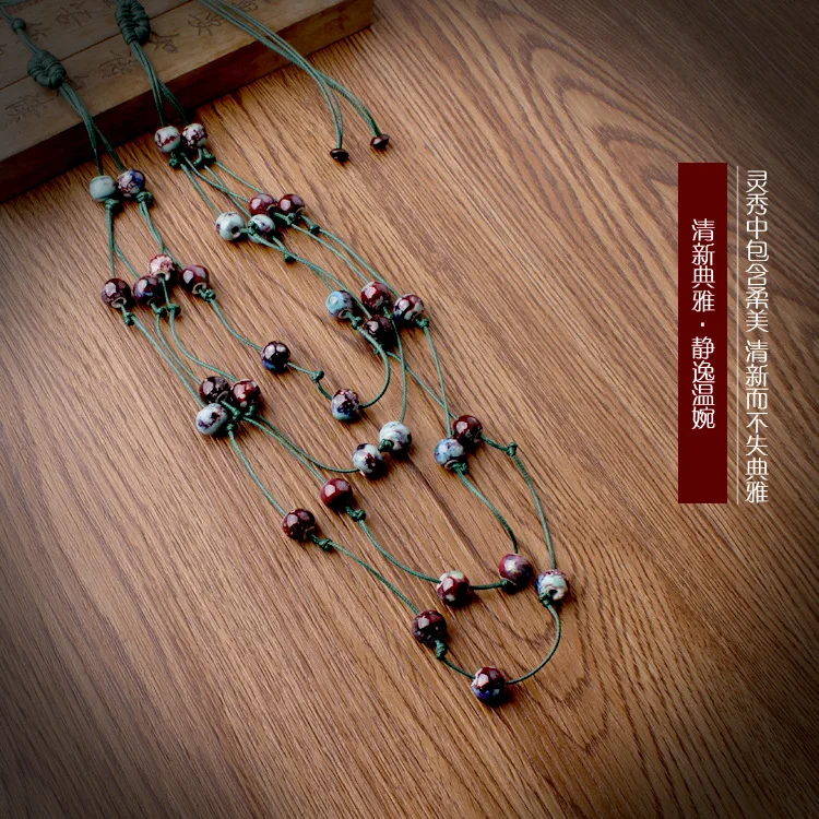 Керамические украшения оптовая продажа фарфоровые бусины ручная вязка цепочка