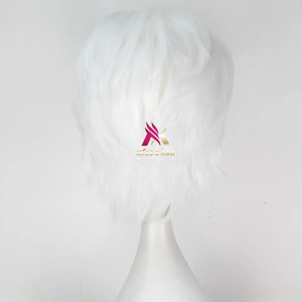 Miss U Hair для мужчин унисекс 33 см короткие прямые волосы синтетические Auburn черный красный цвет Хэллоуин косплей костюм парик ролевые игры парик