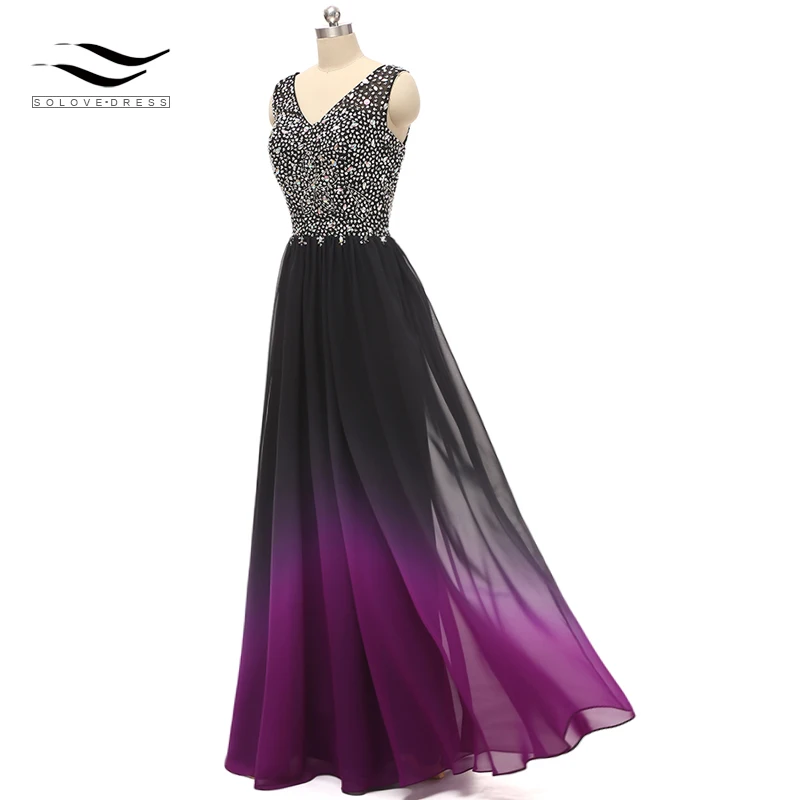 

Solovedress Floral Print Pattern Sweetheart Beaded V Neck Prom Dress Long Prom Dress Appliques vestido de fiesta Gown SLP328
