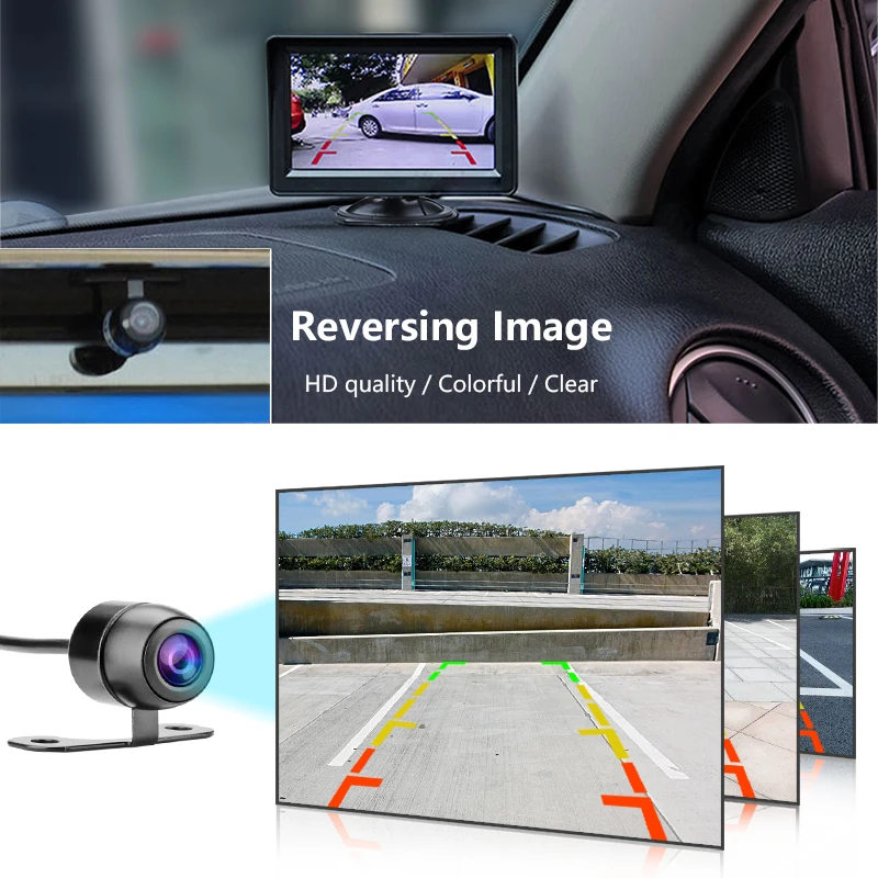 Jansite 4.3&quot TFT Car Monitor HD Display camera Reverse Camera Paking System For Rearview monitor IP67 Waterproof rear | Автомобили и