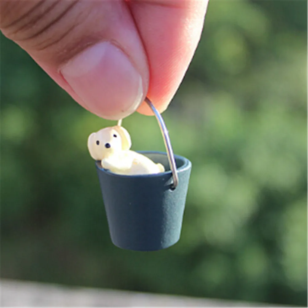 1 шт. детская обучающая фигурка щенок ведро собака микро модель мультяшная