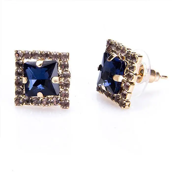 Женская мода горный хрусталь Искусственный драгоценный камень Push Rhinestone задняя 4 6