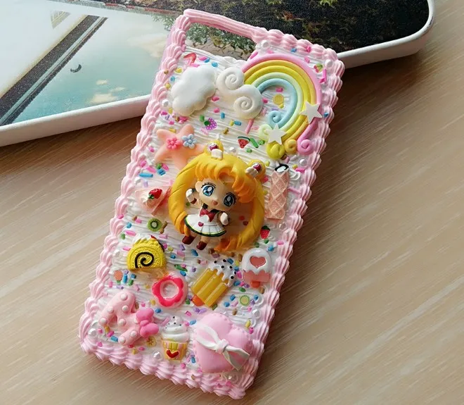 Новинка для iphone Xs max 8 7 6 6s plus DIY чехол 3D Sailor moon чехол для iphone 8 7/6 6s plus ручной работы кремовый конфетный чехол для девочки подарок