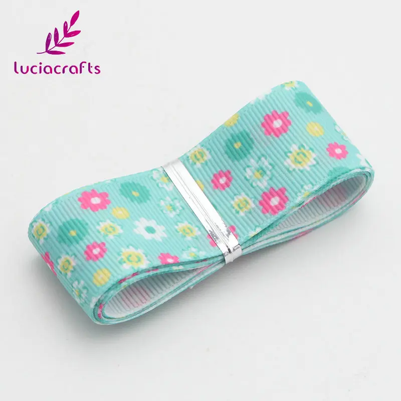 Mint Green 5y Lucia Crafts 5y/8y 25 мм Grosgrain печатные упаковочные ленты DIY Швейные аксессуары для волос ручной работы материал S0806 - Цвет: Mint Green 5y
