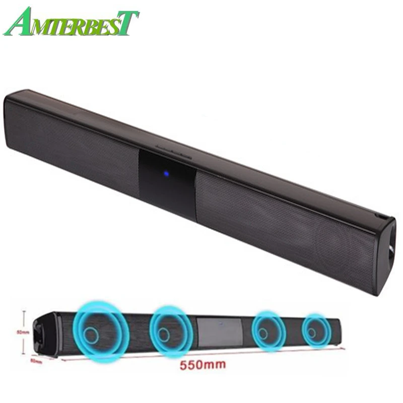 AMTERBEST портативный Bluetooth динамик беспроводной 3D стерео звуковая панель Musica tv Del Computer Altoparlanti поддержка 3,5 мм TF USB