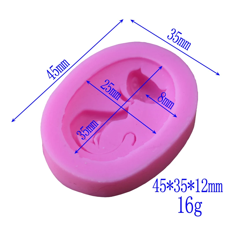 Красивое животное искусственное 3d украшение торта силиконовая форма для помадки