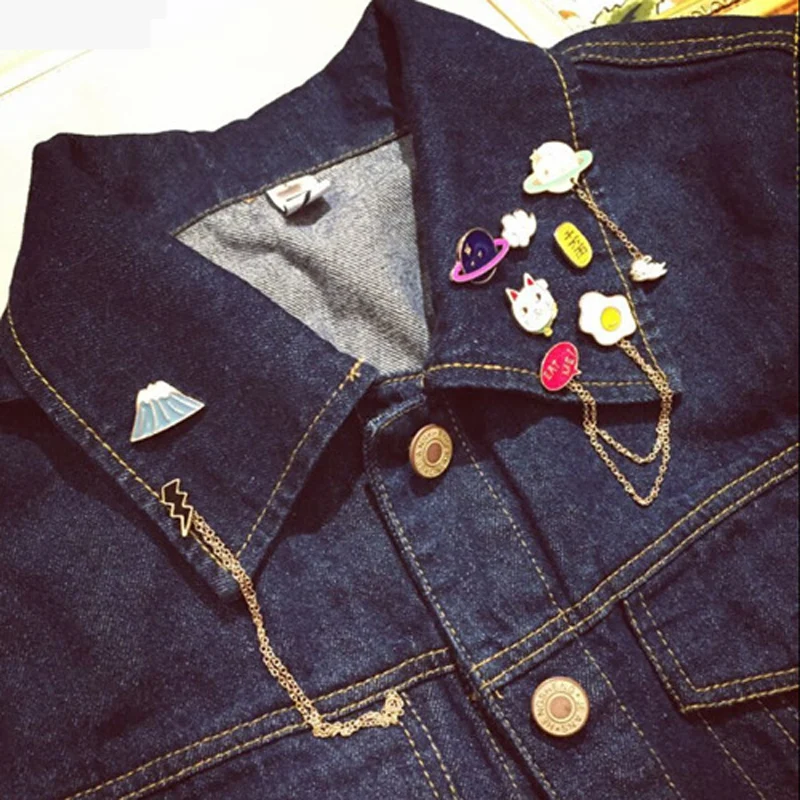 Удивительная 6 видов конструкций унисекс эмалированные булавки сплав уникальная