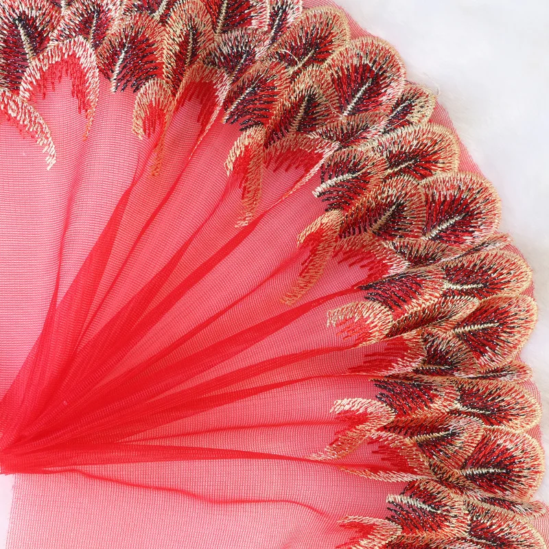 5yard /lot Tail embroidery lace feathers dress girl skirt DIY about 18-21CM | Дом и сад