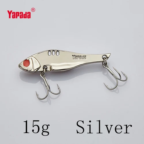 Silver 15g YAPADA VIB 307 длинный нож 10 г/15 г/20 г/25 г тройной крючок 50 мм/57 мм/65 мм/68 мм Металл VIB разноцветные рыболовные приманки - Цвет: Silver 15g