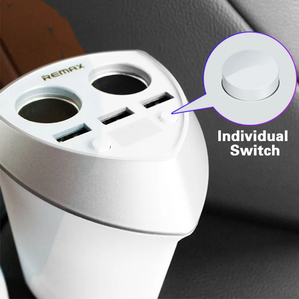 Автомобильное зарядное устройство Remax 3 USB Smart Cup 3.4A адаптер для прикуривателя со