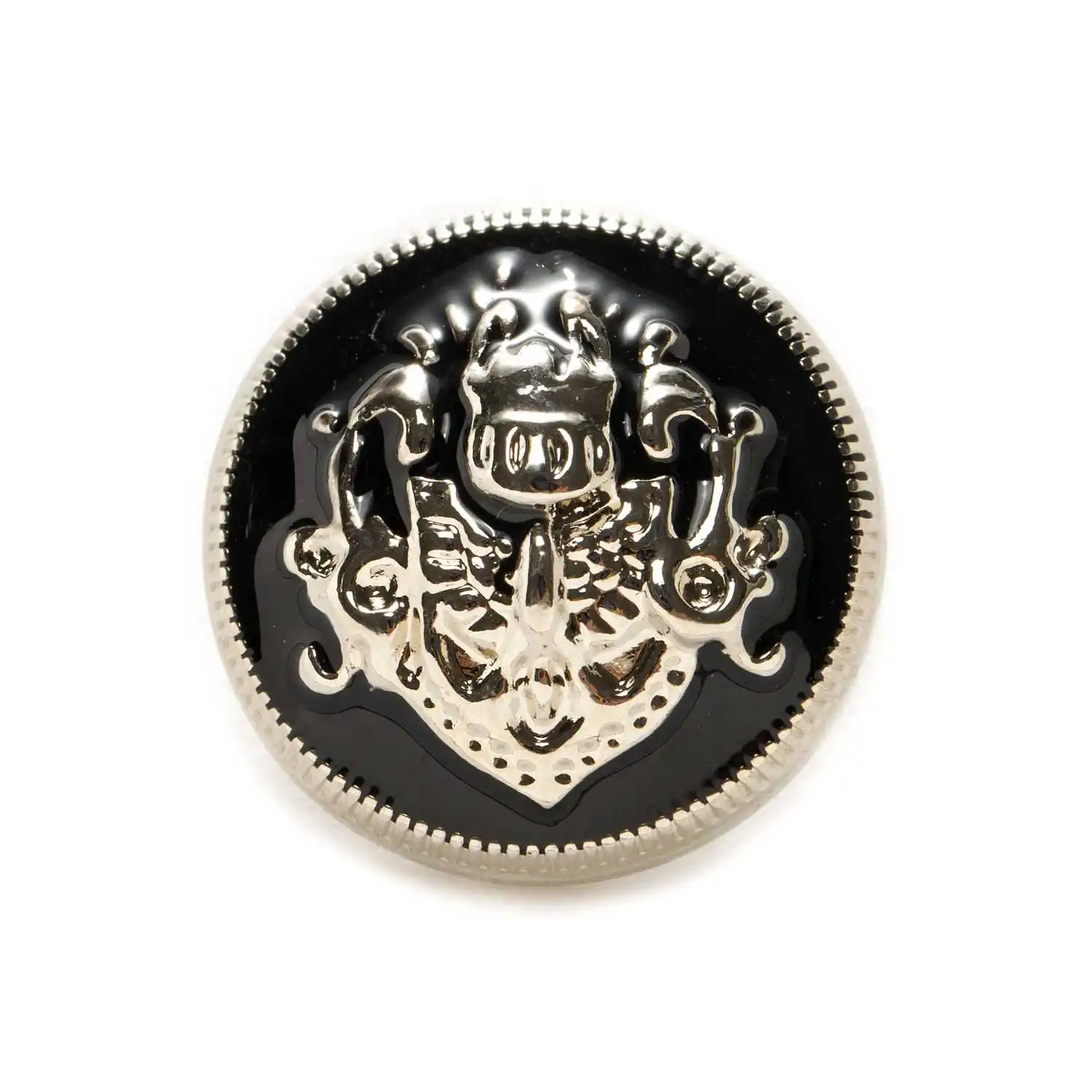 Black silver Halo Home 5 шт. Лев эмаль металлические пуговицы для пришивания скрапбукинга Куртка Блейзер свитера подарок ремесла ручной работы одежда 10-25 мм - Цвет: Black silver