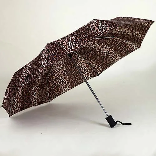 Leopard JESSE KAMM новинка для мужчин и дам полностью автоматический алюминий стекловолокно сильная рама тройное складывание компактный большой зонт от дождя - Цвет: Leopard