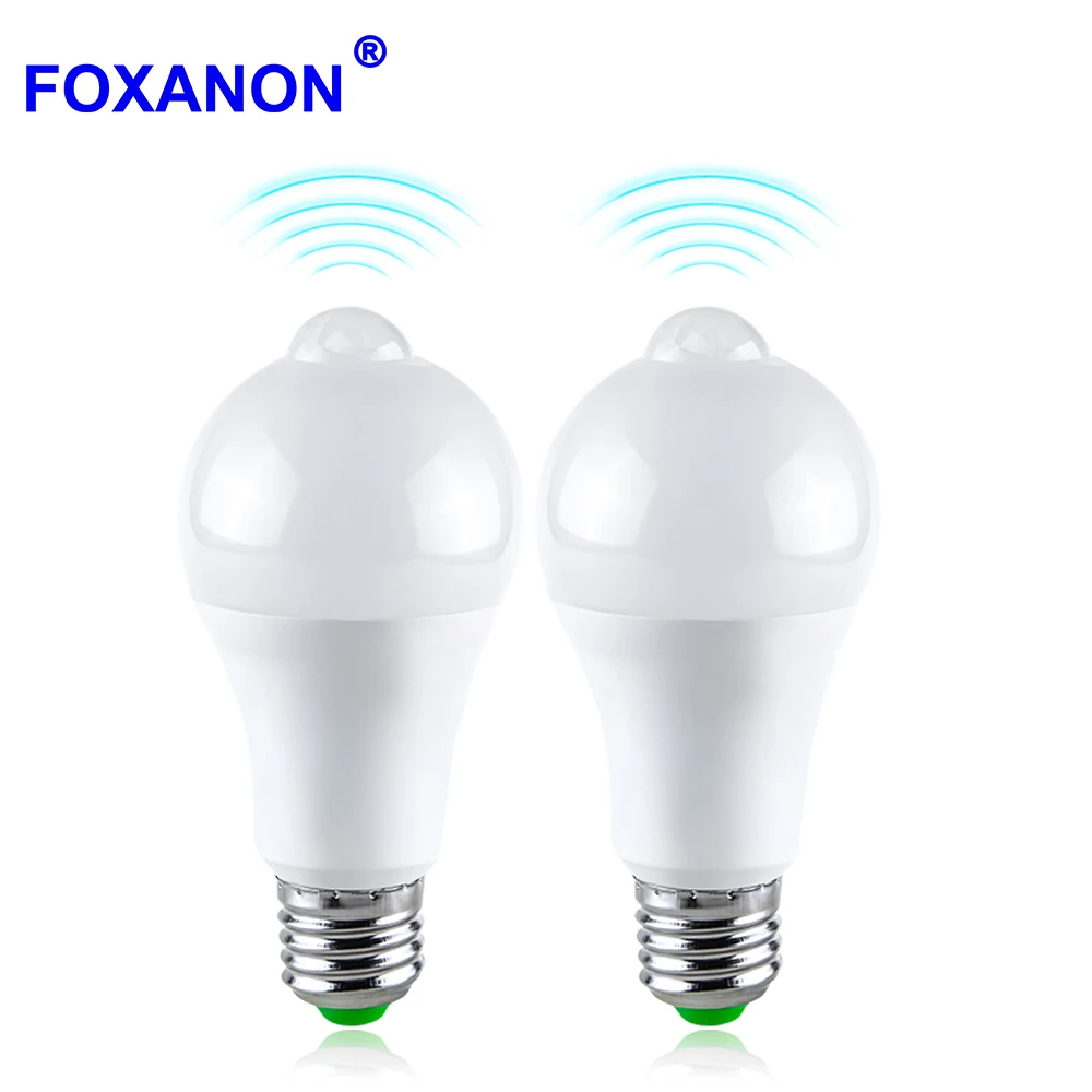 

Foxanon E27 B22 12 Вт 18 Вт AC 85-265 в умная Светодиодная лампа для дома PIR датчик движения лампа лестница Прихожая Ночная аварийная подсветка