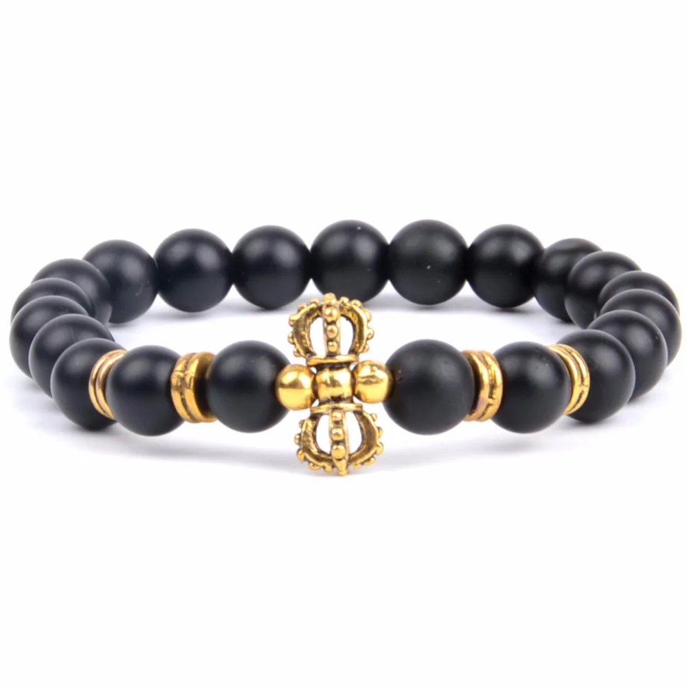 Золотая Корона браслет из натурального камня лавовые браслеты для женщин и