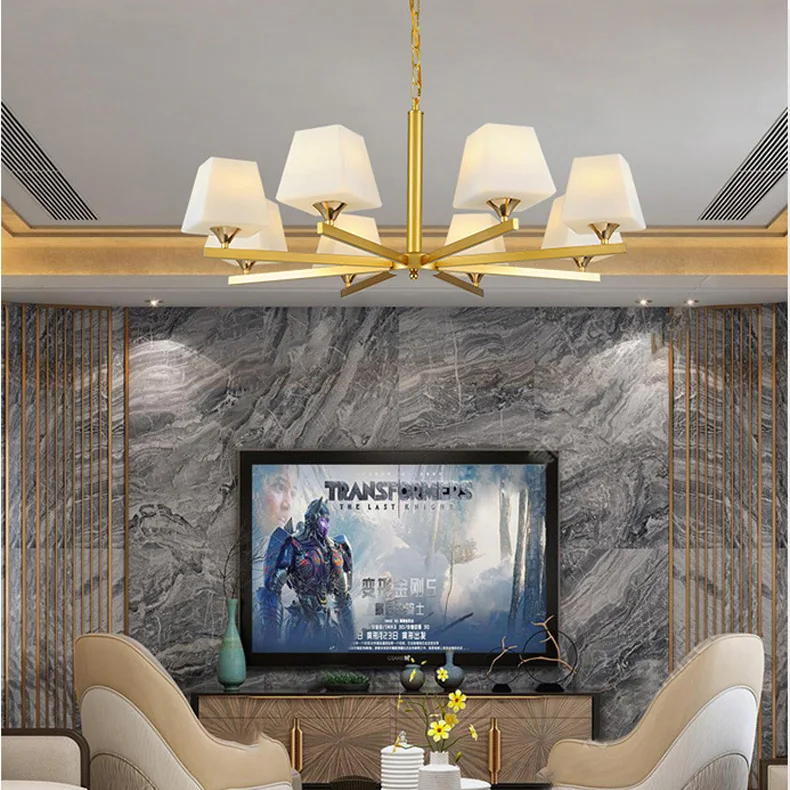 Роскошная золотая подвесная люстра металлическая среднего века светильник для