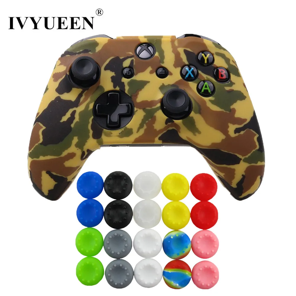 Силиконовый защитный чехол IVYUEEN для XBox One X S, защитный камуфляжный чехол с 20 захватами - Цвет: Yellow Camo