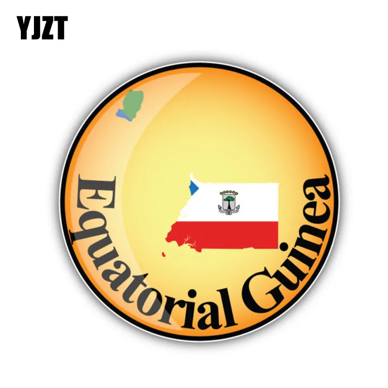

YJZT 12,5 см * 12,5 см Экваториальная Гвинея круглый флаг наклейка на машину, мотоцикл креативная наклейка 6-1459