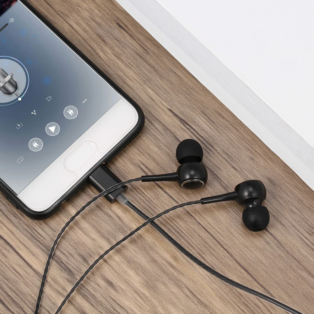 Usb type-C проводные наушники в ухо, музыкальные наушники, наушники для смартфона, гарнитура, встроенный контроль с микрофоном для смартфонов