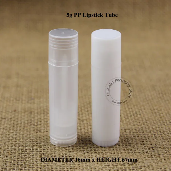 1000 шт./лот оптовая продажа 5 г PP губная помада трубка пластиковая прозрачная