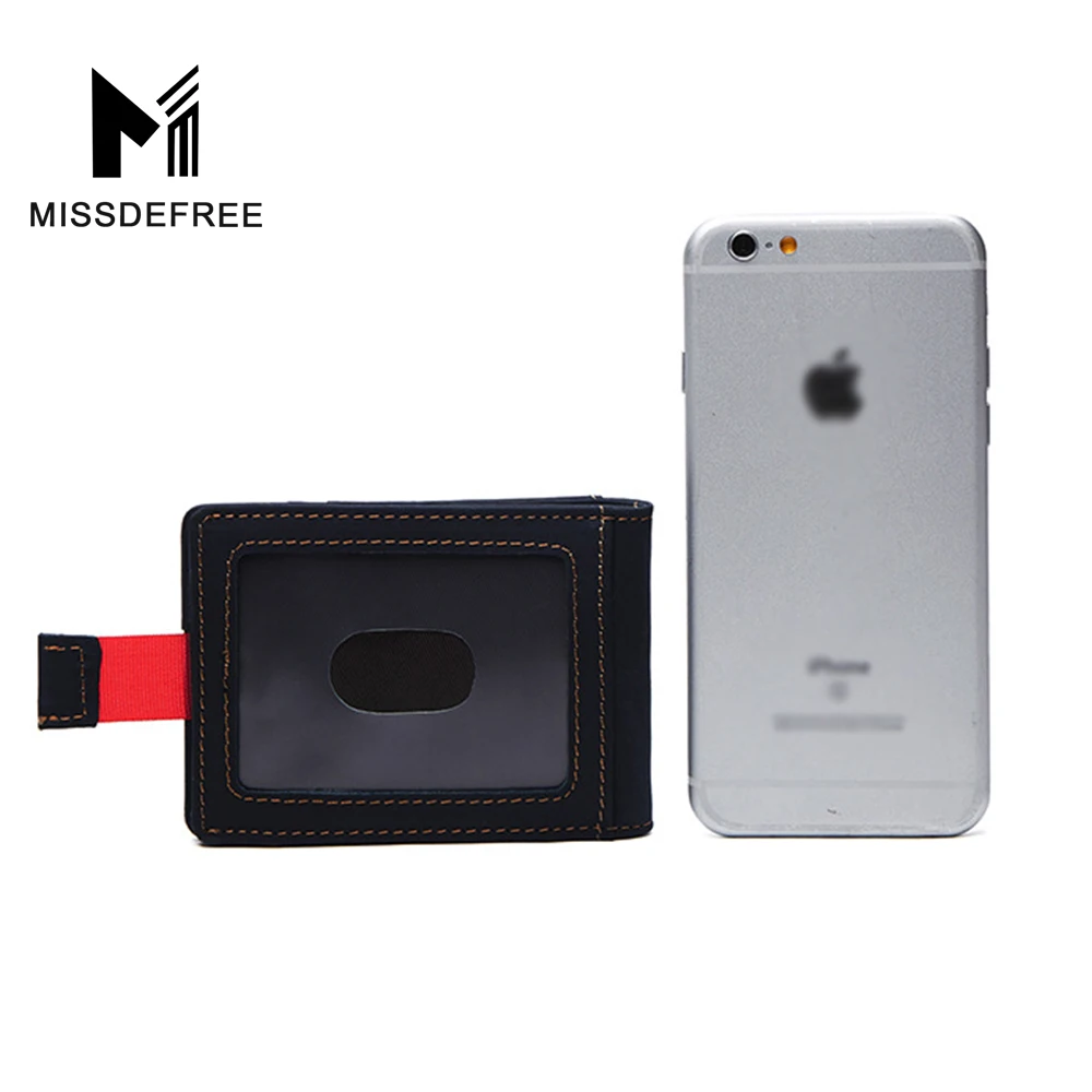 RFID Блокирование Мужские Кожаные Deluxe Весна Зажим Для Денег ID Держатель Кошелек