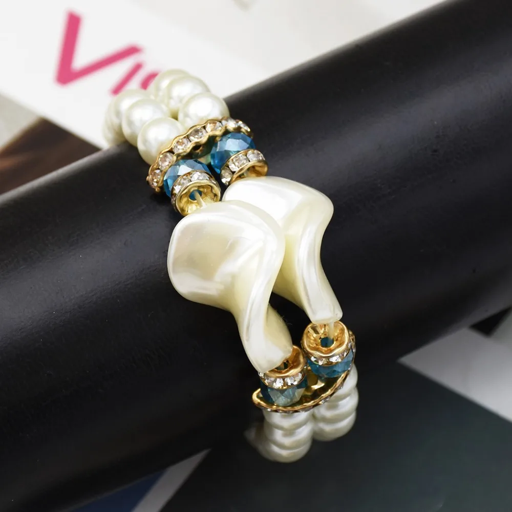 Корейские свадебные украшения ручной работы с большим жемчугом двухрядные