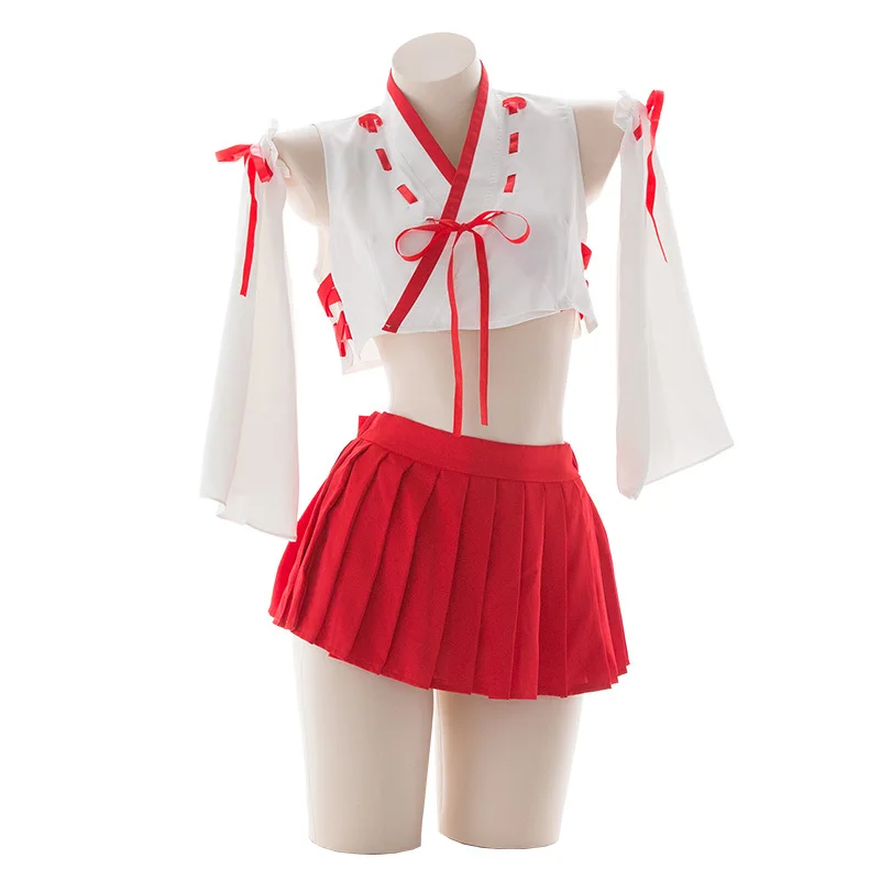 Комплект женского нижнего белья из топа и плиссированной юбки|Сексуальные