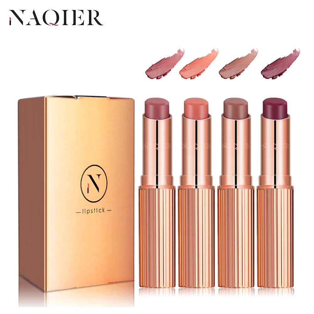 Матовая нюдовая губная помада NAQIER 4 цвета водостойкая стойкая жидкий блеск для
