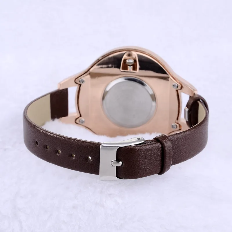 Часы наручные женские кварцевые модные повседневные с кожаным ремешком круглым