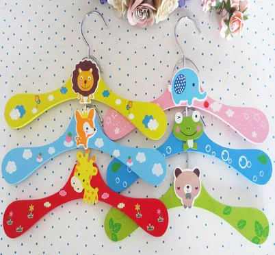 12 шт./Лот Новые милые Мультяшные животные деревянные детские вешалки для одежды