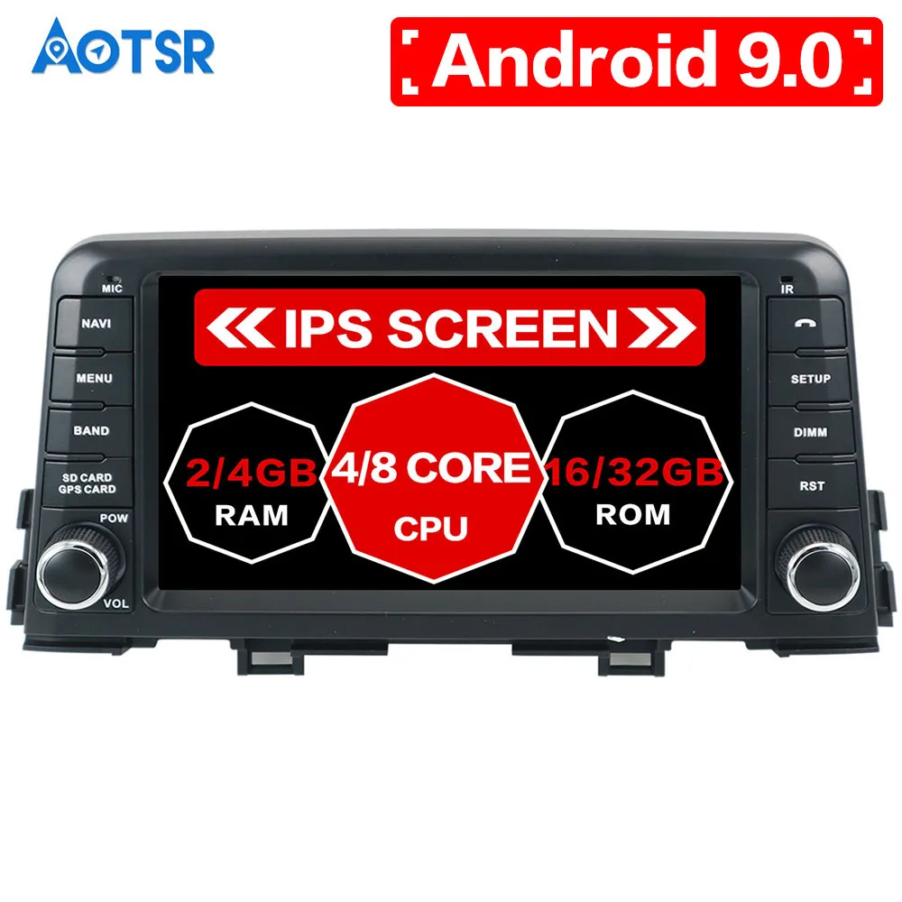 

8 Inch Android 9.0 RAM 4GB RAM 32GB Car GPS Navigation DVD Player Auto Stereo Head Unit for KIA PICANTO MORNING 2017 2018 radio