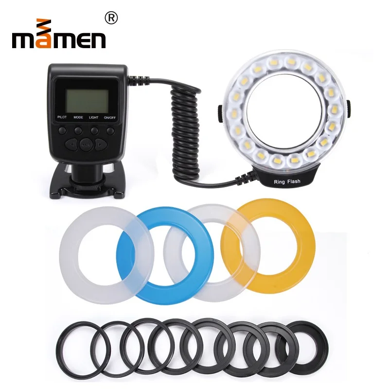 

Mamen Macro LED Ring Flash Light Camera LCD Display Speedlite Photographic Light For Sony Nikon Canon 60D 80D 600D 1300D 70D