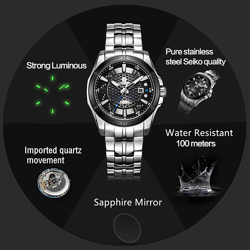 CASIMA Модные мужские солнечные часы Лидирующий бренд Роскошные наручные