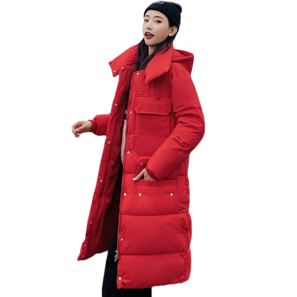 Меховое пальто ленты Женская куртка теплая зимняя утолщенная средняя Длинная с