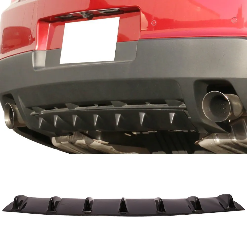 

33" x6" Style Universal Rear Bumper Lip Diffuser 7 Fin Gloss Black ABS