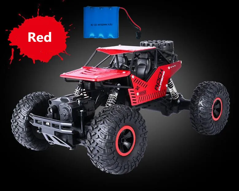 Red 1 battery 28 см Радиоуправляемый автомобиль 4WD 4 вождения автомобиля двойные двигатели привод Bigfoot автомобиль дистанционного управления модель автомобиля внедорожник игрушка - Цвет: Red 1 battery