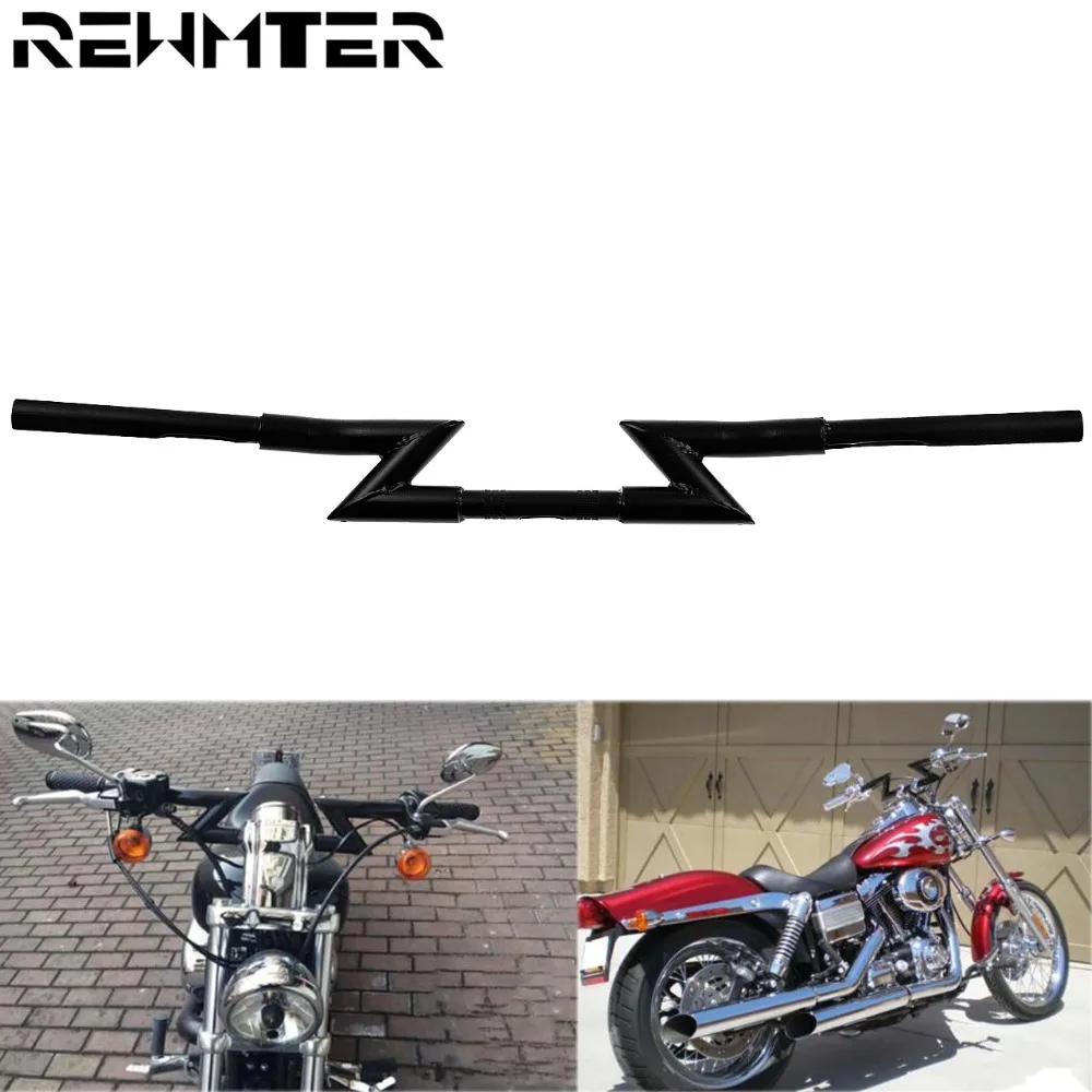 

Motorcycle 25mm Handlebars Drag Z Bars Handle Bar Grips Black For Harley Touring Sportster XL Dyna Softail Breakout For Suzuki