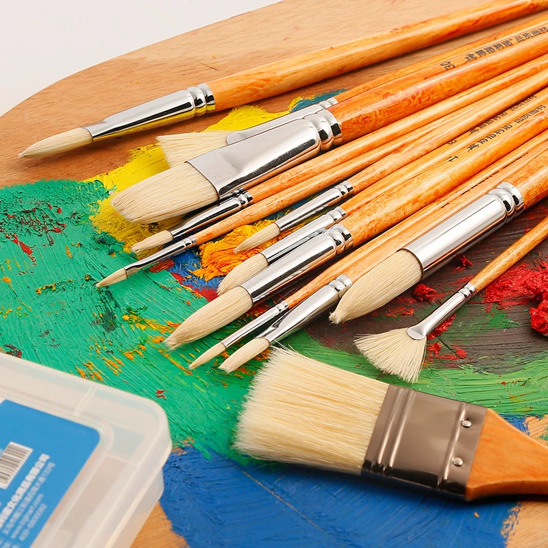 13 шт./компл. щетины волос профессиональная масла кисти для рисования масляными