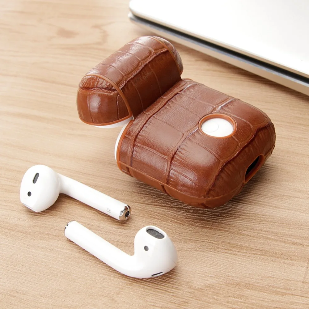 Для Apple Air Pods зарядная коробка защитный чехол Роскошный крокодиловый узор кожа Bluetooth беспроводные наушники чехол для AirPods